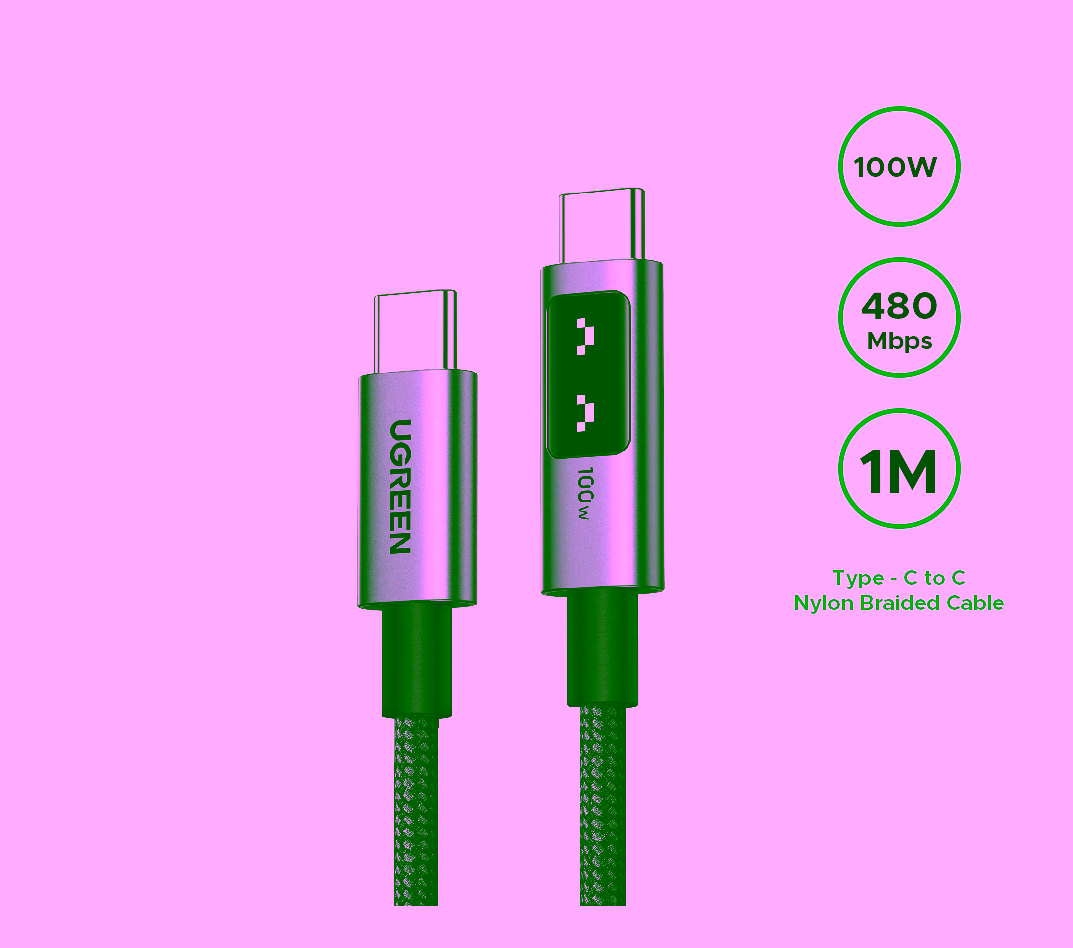 Ugreen Uno 100W cable Sri Lanka, 1m E-Marker USB-C